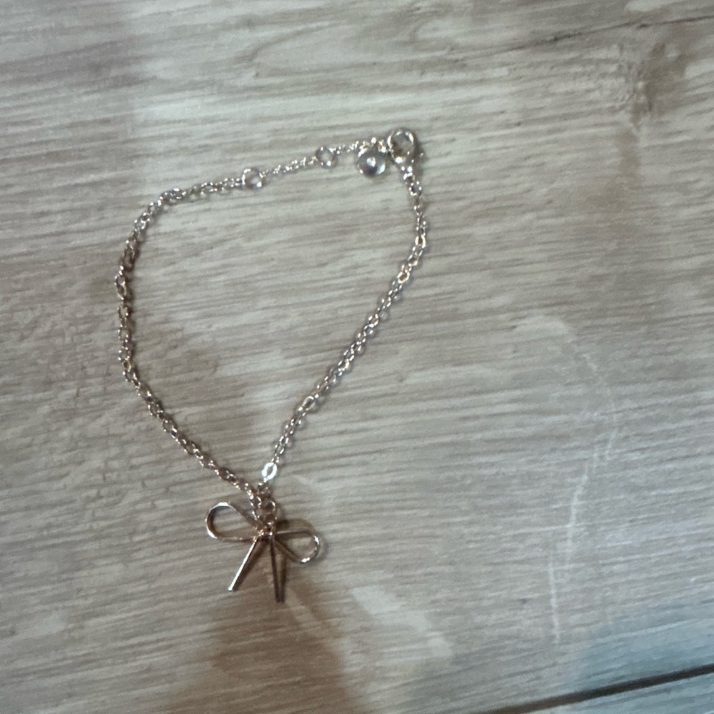 Silver Bow Charm Bracelet